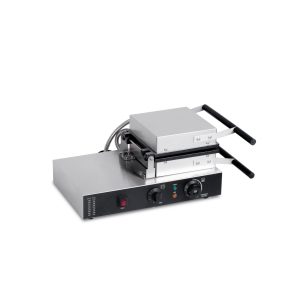 Round Shape Non-stick Rotating Single Commercial Waffle Machine TTS-2202 - Closing Waffle Maker Side View