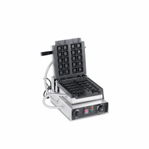 2 Pieces Grid Non-Stick Commercial Belgian Waffle Maker Machine TTS-2202-B - Opening Waffle Maker Front View