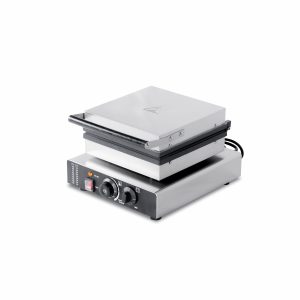 4 Square Grid Non-Stick Commercial Belgian Waffle Machine TTS-2206T - Closing Waffle Maker Front View