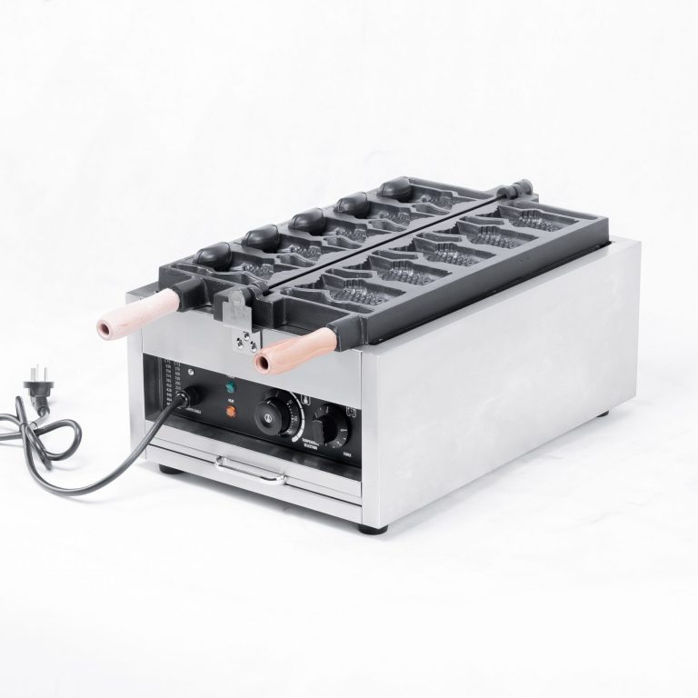 5 Fish Shape Open Mouth Taiyaki Waffle Maker Machine TTS-1101B 5 Fish Shape Open Mouth Taiyaki Waffle Maker Machine TTS-1101B - Waffle Maker Side View