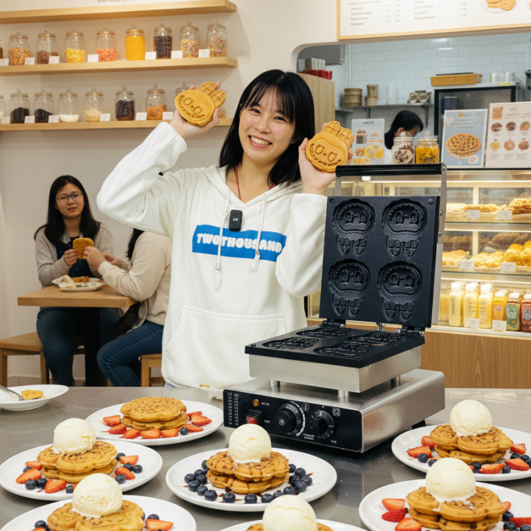 Making Labubu waffle with this waffle machine