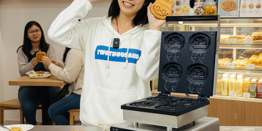 Making Labubu waffle with this waffle machine Making Labubu waffle with this waffle machine